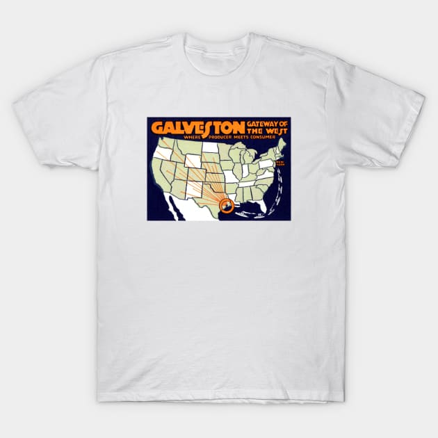 1920 Galveston Texas, Gateway to the West T-Shirt by historicimage